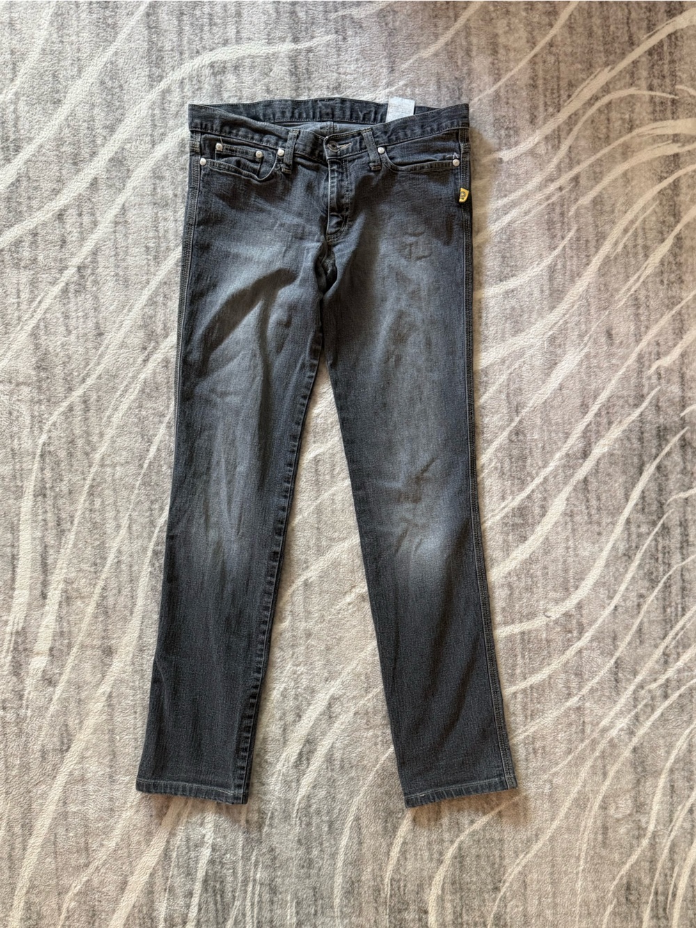 Y2K grey low rise straight jeans